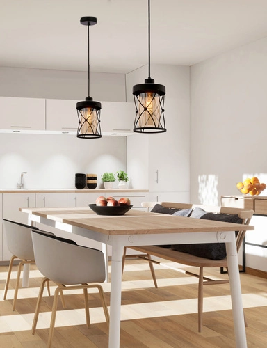 Závěsná lampa Agar černá 1x60W E27 jantarové stínítko