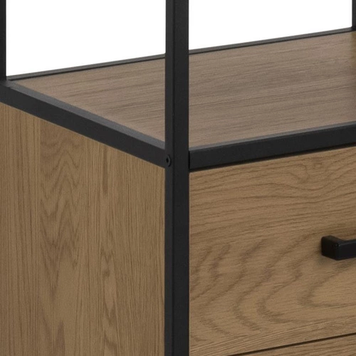 Knihovna s šuplíky Seaford industriální kovová do obýváku 185 cm Actona