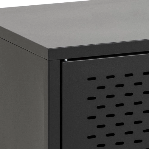 Komoda Newcastle I černá kovová 160 cm moderní industriální na nožkách do obýváku