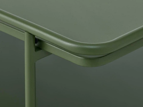 Moderní kovový obdélníkový konferenční stolek do obývacího pokoje Yuba 110x55 zelený