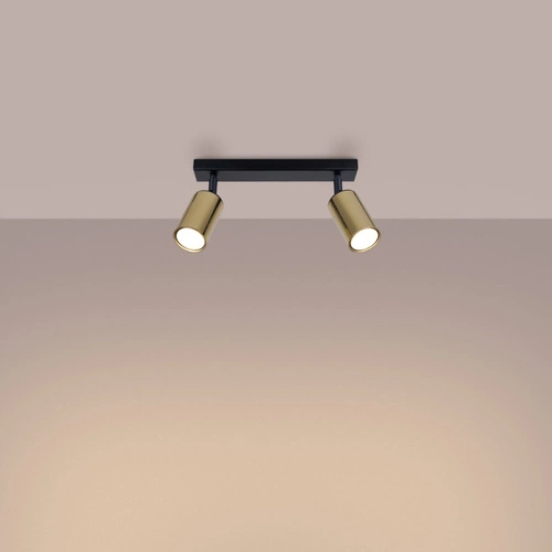 Stropní svítidlo WINX 2 černé zlaté moderní ocelové do obýváku a ložnice SOLLUX