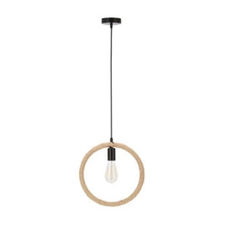 Závěsná lampa Kolo černá+béžová 1x40W E27