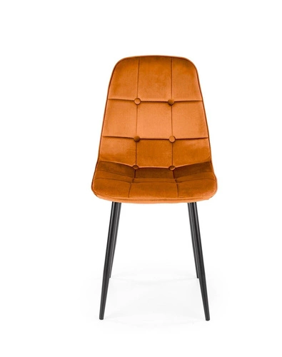 Jídelní židle Plein, čalouněná sametem v skořicové barvě, moderní skandinávský styl Intesi