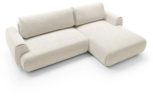 Rohová rozkládací pohovka do obýváku Ljung pravá moderní béžová s úložným prostorem Intesi