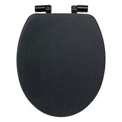 Černé WC sedátko Onyx z duroplastu s pomalým sklápěním pro moderní toaletu