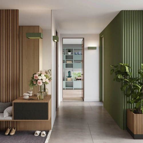 Nástěnné svítidlo RIGATA olivově zelené keramické moderní do obýváku