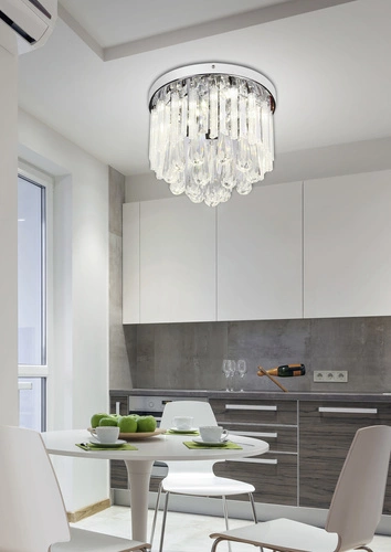 Křišťálový LED stropní svítidlo Atella 12W chrom moderní do obývacího pokoje a ložnice CANDELLUX