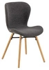 Čalouněná jídelní židle Batilda Actona antracitová skandinávská s dubovými nohami