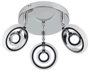 Moderní LED stropní svítidlo Celt 3x6W chrom kulaté do obýváku a ložnice CANDELLUX