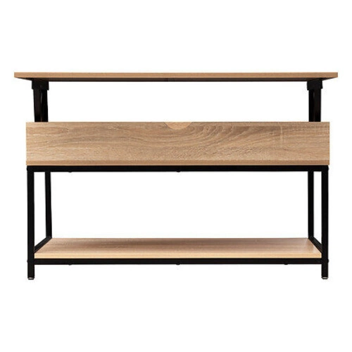 Rozkládací konferenční stolek Aliaj loftový obdélníkový přírodní černý do obýváku 95x50 cm