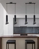 Závěsné svítidlo Tuba černá moderní, 2 světla, nastavitelná, do kuchyně a obýváku, 30 cm