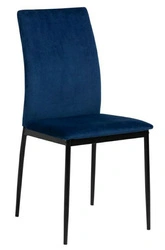 Actona Demina sametová modrá jídelní židle na černých nohách