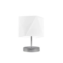 Noční lampička do ložnice PASADENA moderní bílá s látkovým stínidlem LYSNE na stolek 30 cm