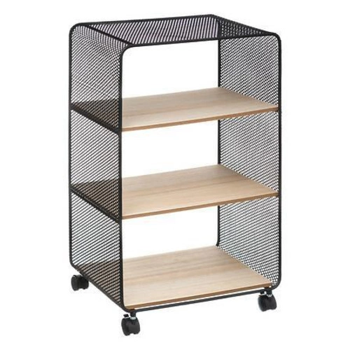 Kovový regál na kolečkách Case 3 police loftový do obýváku a kanceláře černý 5five