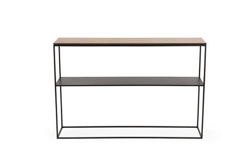 STAM 280 moderní úzká konzole do předsíně a obýváku dubová dýha kovová police