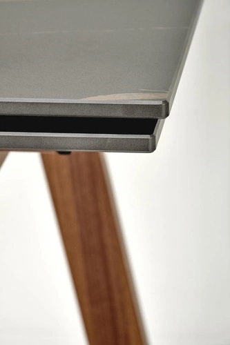 Rozkládací jídelní stůl Nozel černý mramor 140–200 cm moderní do jídelny a obýváku žulový