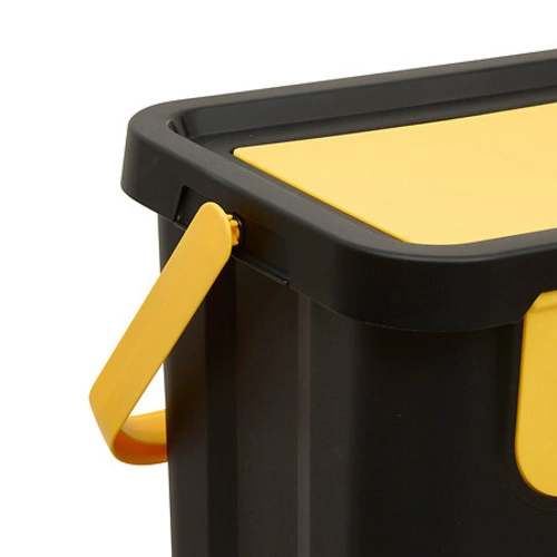 Sada 3 skládacích černých kuchyňských košů na tříděný odpad 24 l 