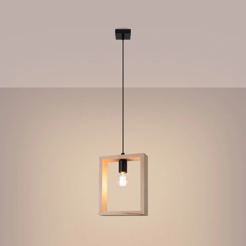 Závěsné svítidlo ARIES skandinávské dřevěné nastavitelné do obýváku a jídelny 24 cm