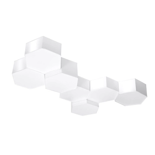Stropní svítidlo bílé SUNDE 13 moderní šestihranné do obýváku, kuchyně nebo ložnice