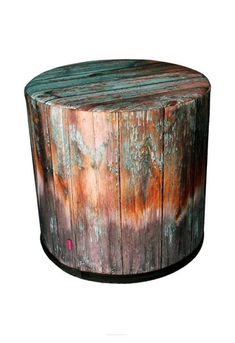 Kulatý taburet Old wood Intesi moderní čalouněný do obýváku nebo ložnice multicolor 40 cm