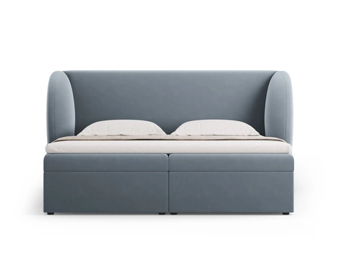 Čalouněná postel Miley modrý samet 160x200 s úložným prostorem do ložnice
