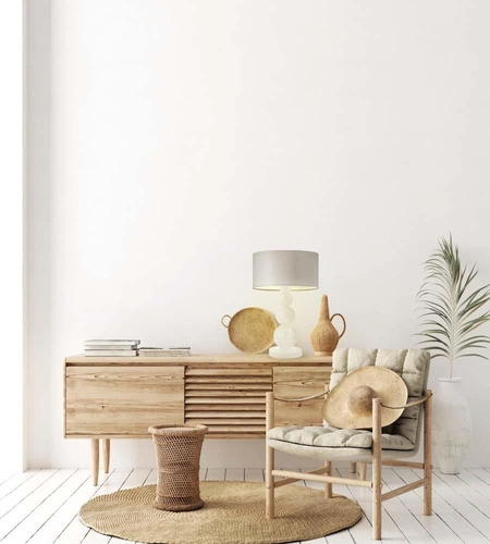 Noční lampička do ložnice HONOLULU modrá s moderním stínidlem na černé konstrukci