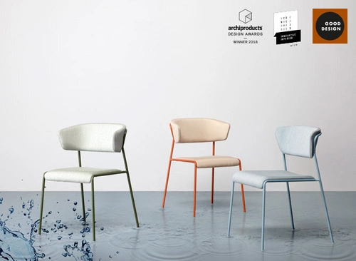 Čalouněná židle Lisa červená voděodolná do jídelny kuchyně na terasu moderní SCAB Design