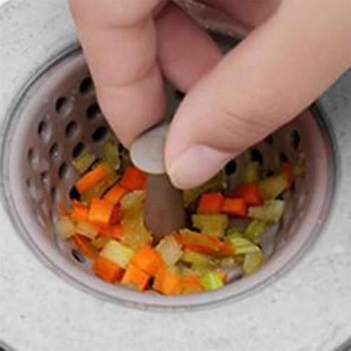 Kuchyňské sítko do dřezu Intesi šedé silikonové a nerezové moderní 11 cm