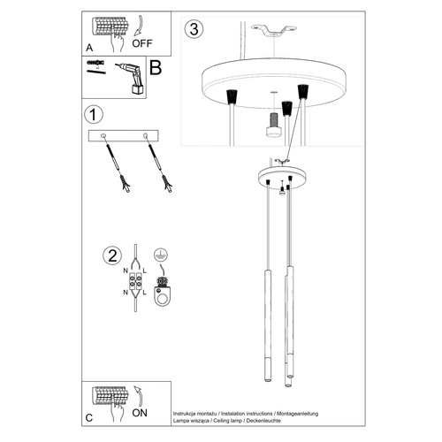 Závěsné svítidlo Mozaica 3 zdroje černý chrom moderní nad kuchyňský ostrůvek do obýváku