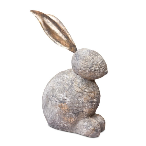 Velikonoční dekorativní figurka králíka Intesi 38 cm šedá stojící pryskyřicová dekorace na komodu nebo stůl