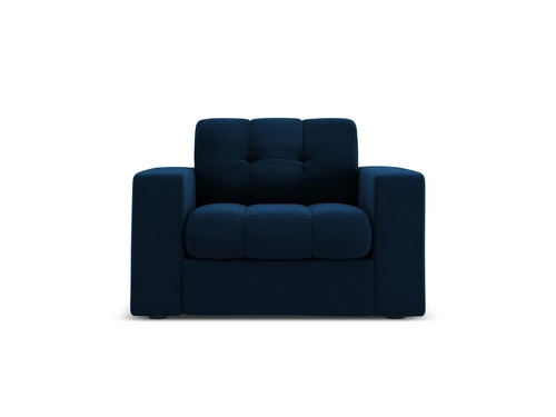 Relaxační křeslo Justin Royal Blue Velvet do obýváku samet glamour s područkami modré