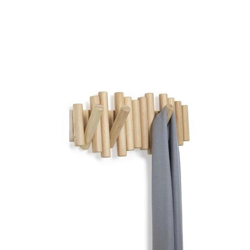 Umbra Picket dřevěný nástěnný věšák do předsíně skandinávský přírodní 37 cm