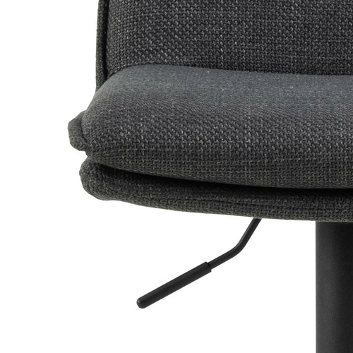 Barová židle Flynn moderní čalouněná s opěrkou výškově nastavitelná otočná tmavě šedá do kuchyně Actona