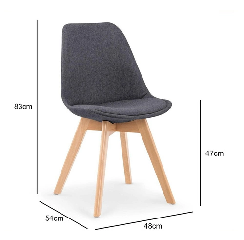 Jídelní čalouněná židle Dimi šedá skandinávská buková moderní Intesi