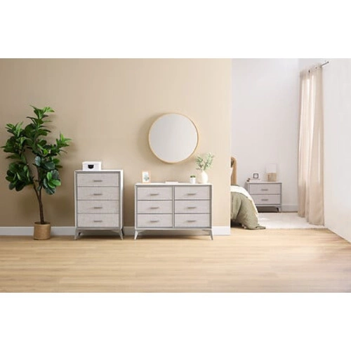 Šedý noční stolek do ložnice Granite 5five simply smart moderní se 2 zásuvkami 64 cm