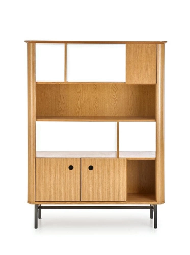 Knihovna do obýváku Zefir loft dub černý široká moderní Intesi 117 cm
