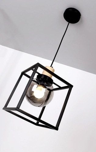 Závěsné retro svítidlo 2 černé s kouřovým stínidlem, nastavitelné do obýváku a jídelny