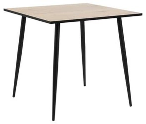 Jídelní stůl Wilma 80x80 moderní čtvercový dub s černými nohami Actona