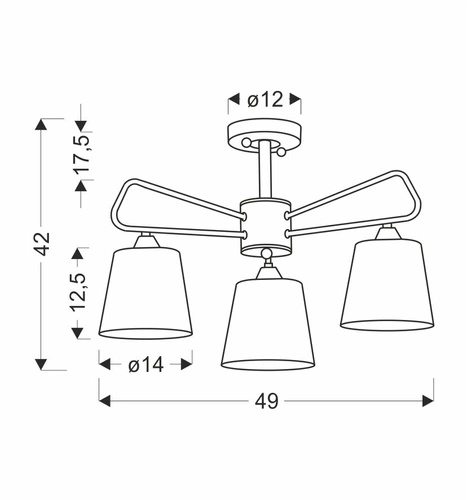 Lustr Morley 3 černý