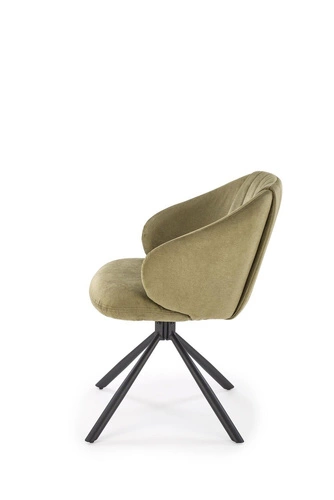 Otočná jídelní židle Arnadine čalouněná olivová s područkami moderní Intesi