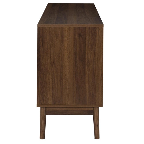 Komoda Tiffany s drážkovaným povrchem ořech 120 cm na vysokých nohách do obýváku Intesi