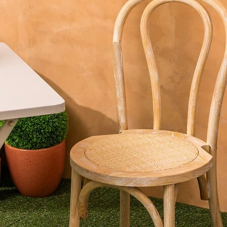 Jídelní židle Drevo Atmosphera z masivu a ratanu skandinávský styl přírodní