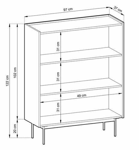 Vysoká červená komoda na nožkách Cashmer 97 cm moderní do obýváku nebo ložnice Intesi