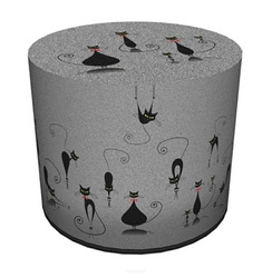 Čalouněný kulatý taburet Feline multicolor moderní do obýváku a ložnice 40 cm