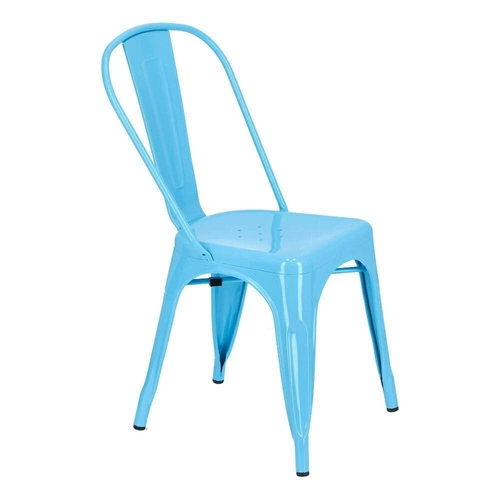 Kovová jídelní židle Paris modrá ve stylu Tolix do kuchyně a jídelny industriální D2.DESIGN