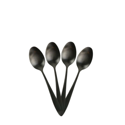 Sada černých příborů Charbon Intesi moderní 16 dílů nerezová ocel vhodné do myčky