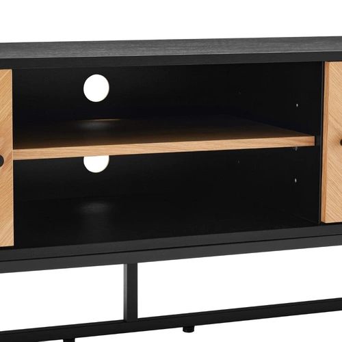 Moderní dřevěná TV skříňka Clar 160 cm volně stojící do obýváku dub černá Intesi