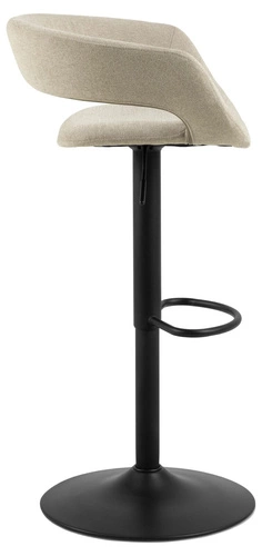 Barová židle Grace béžová čalouněná s opěrkou, výškově nastavitelná, moderní do kuchyně a k ostrůvku Actona