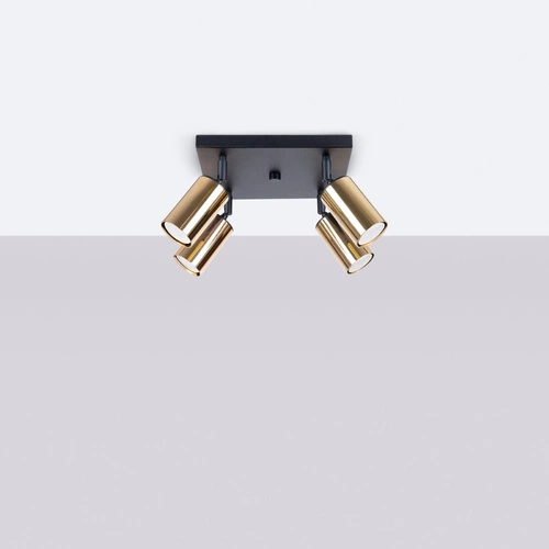 Stropní svítidlo WINX 4 moderní černé zlaté do obýváku a ložnice SOLLUX LIGHTING