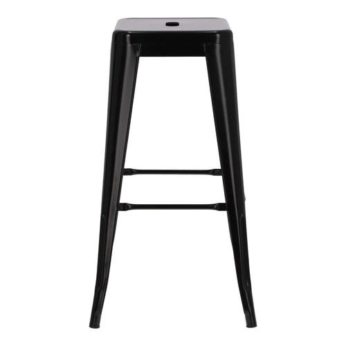 Barová stolička Paris 75 cm černá kovová bez opěradla do kuchyně a k ostrůvku inspirovaná Tolix industriální